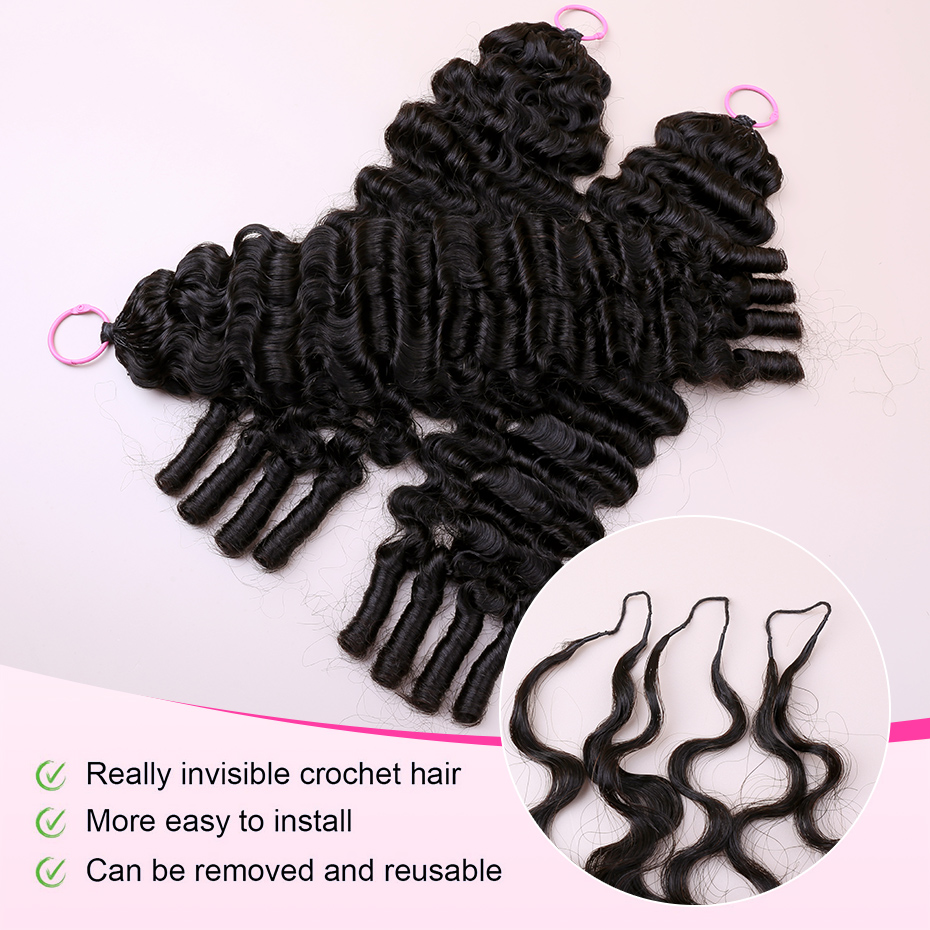 100% Human Hair Feather Croche - Hair Bundles recension och pris