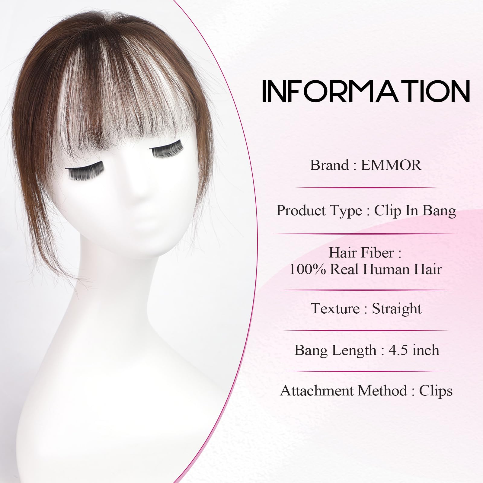 100% Human Hair Bangs Clips in - Seamless Clip In Hair Extensions Human Hair recension och pris